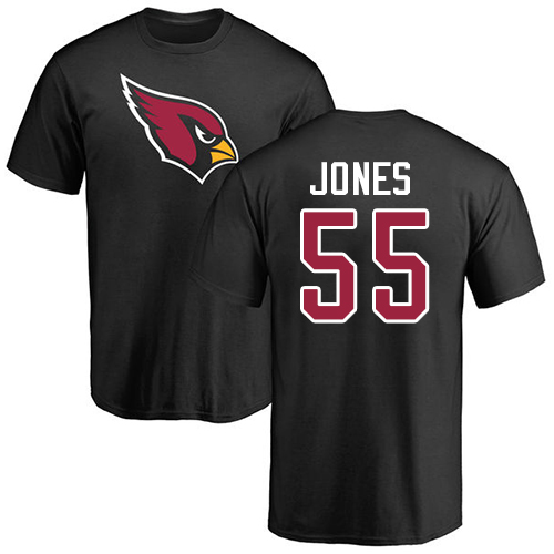 Arizona Cardinals Men Black Chandler Jones Name And Number Logo NFL Football #55 T Shirt->arizona cardinals->NFL Jersey